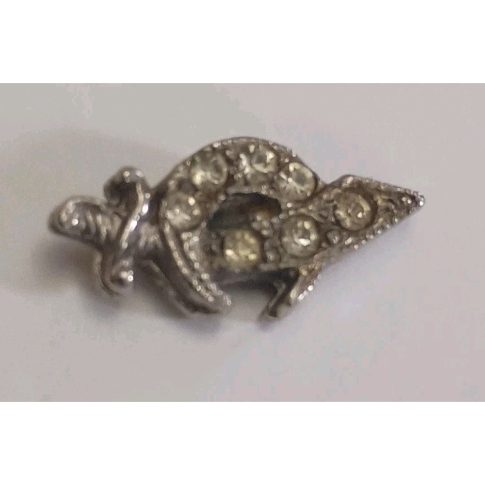 Vintage Shriner Masonic Rhinestone Lapel Hat Pin Pinback Tie Tac Silver Tone